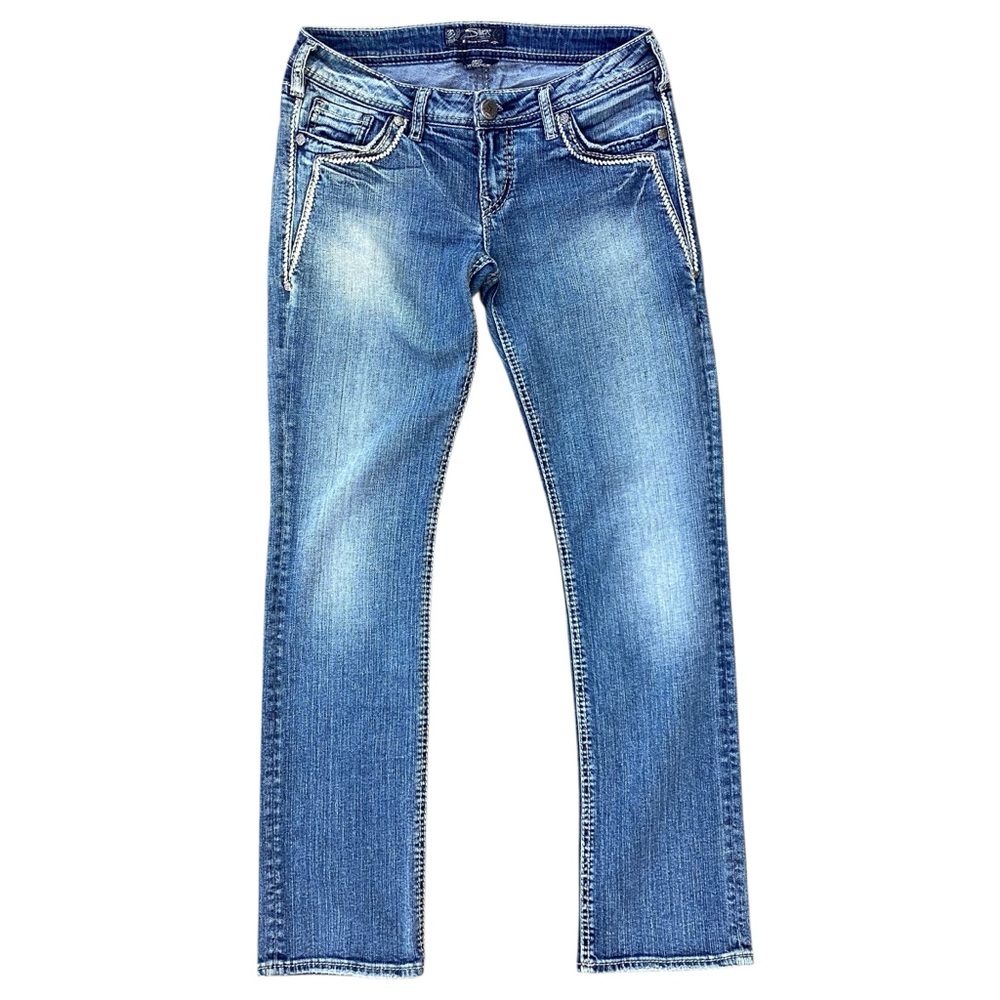 SILVER JEANS | Aiko Low Straight 29x32 Thick Stitch Stretch